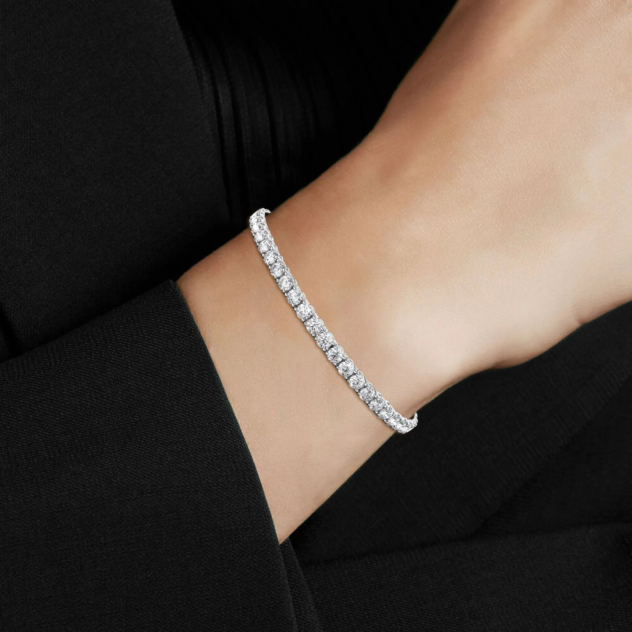 10ct Natural Diamond Tennis Bracelet - view 3