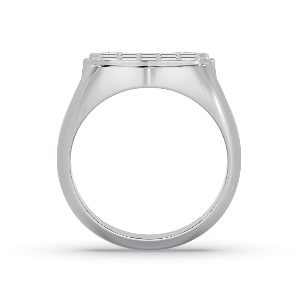 White Gold smooth edged GRB Ring image 3