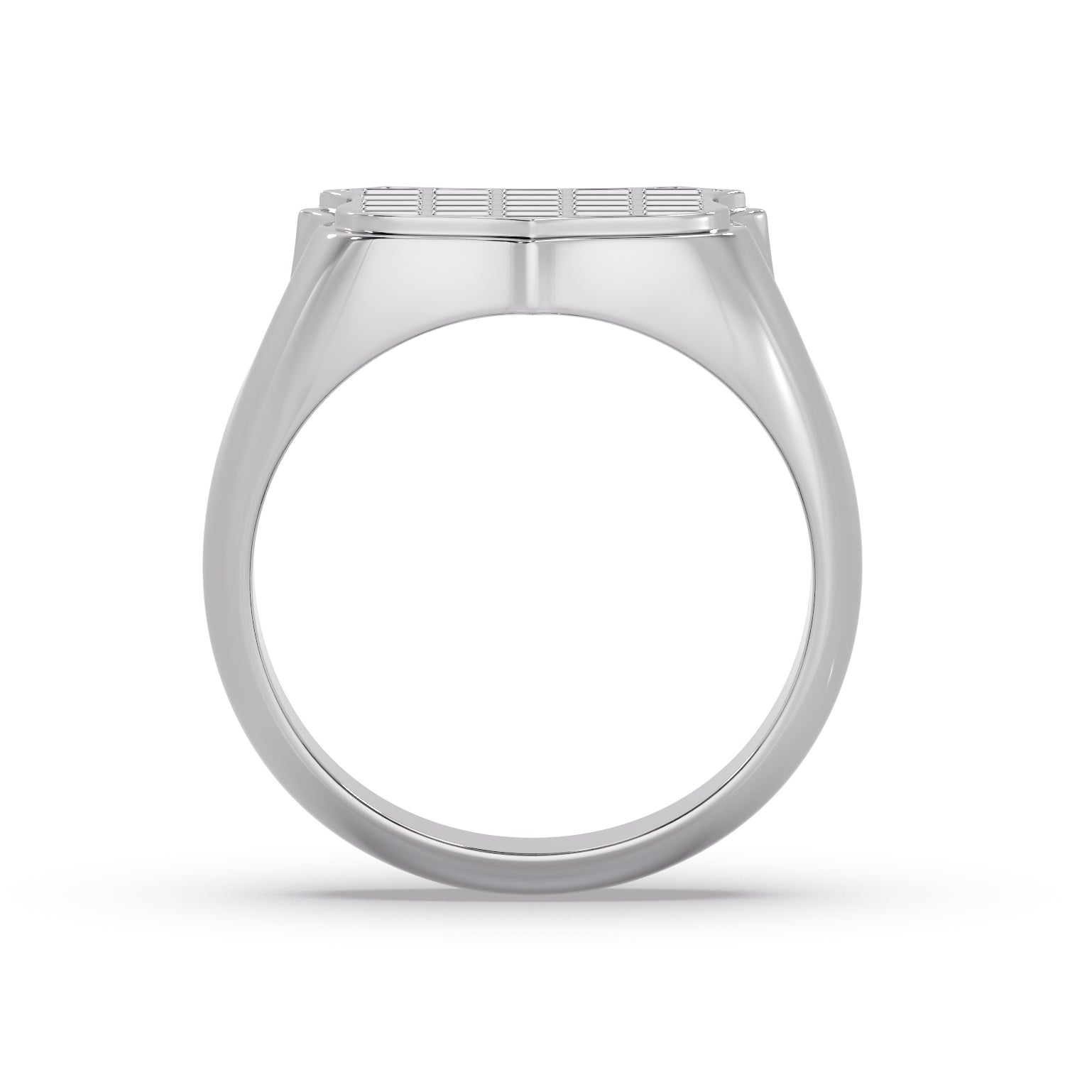 White Gold smooth edged GRB Ring image 3