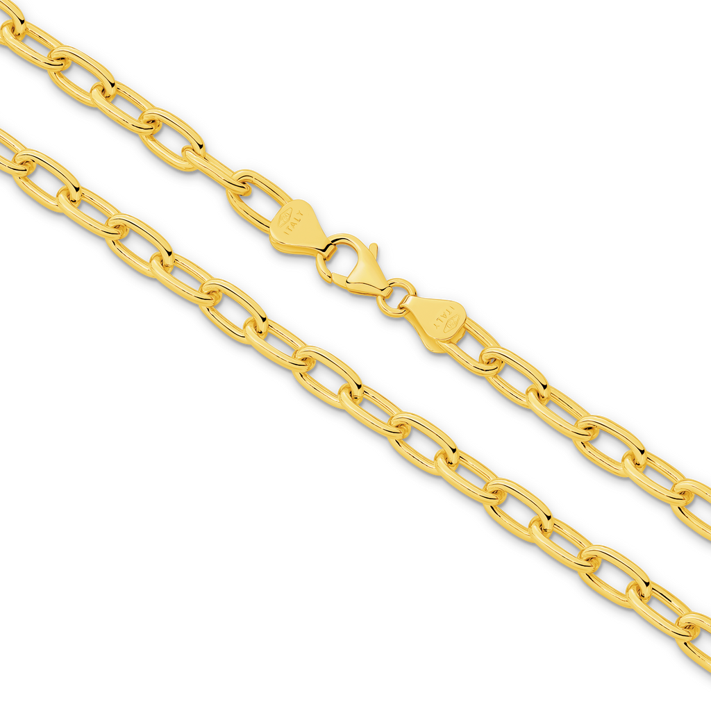 Paper Clip Chain 5.4mm Yellow Gold - CFLA00002
