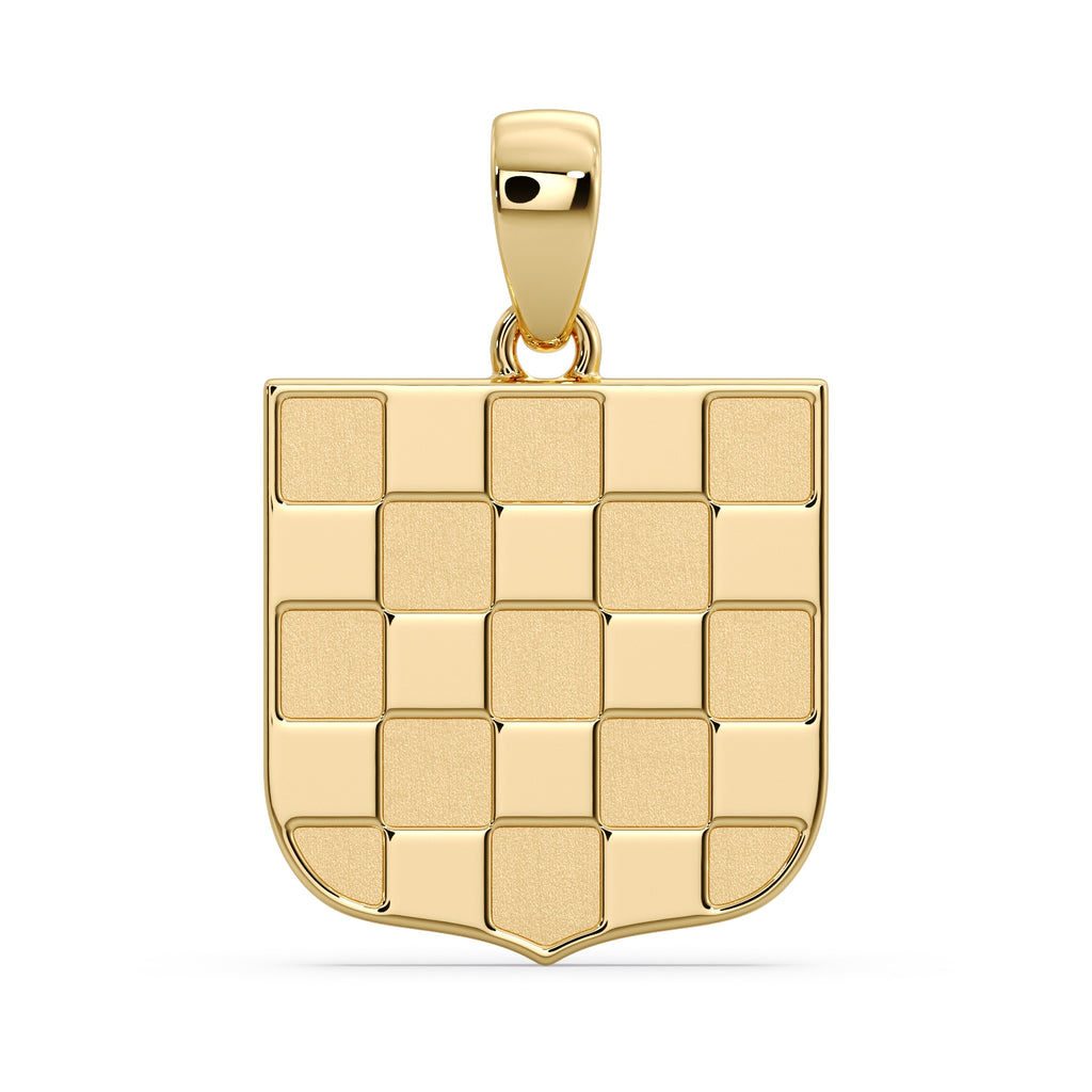 1990 GRB Croatian coat of arms pendant in 9ct yellow gold, front view