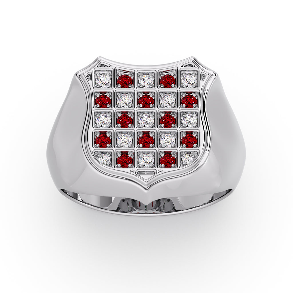 White Gold smooth edged GRB Ring image 2