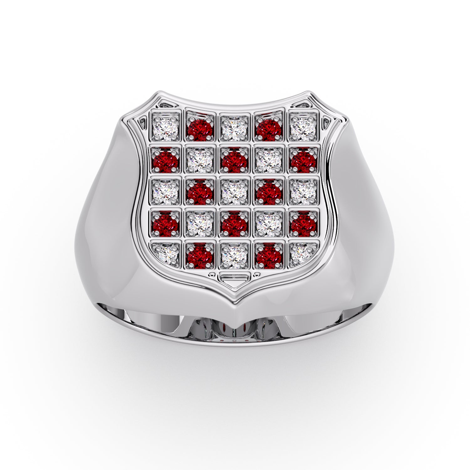 White Gold smooth edged GRB Ring image 2