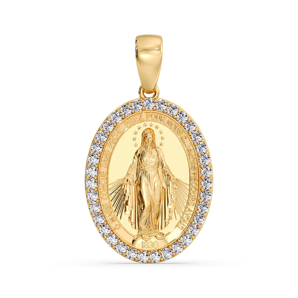 9ct Gold & Diamond Miraculous Medal image 0