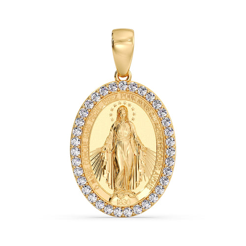 9ct Gold & Diamond Miraculous Medal image 0