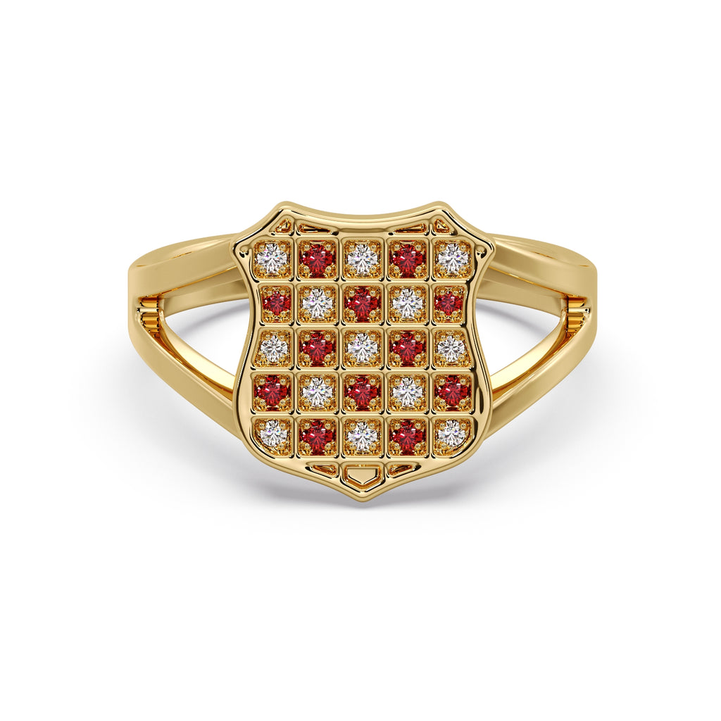 GOLD Women's Diamond & Ruby GRB ring image 2