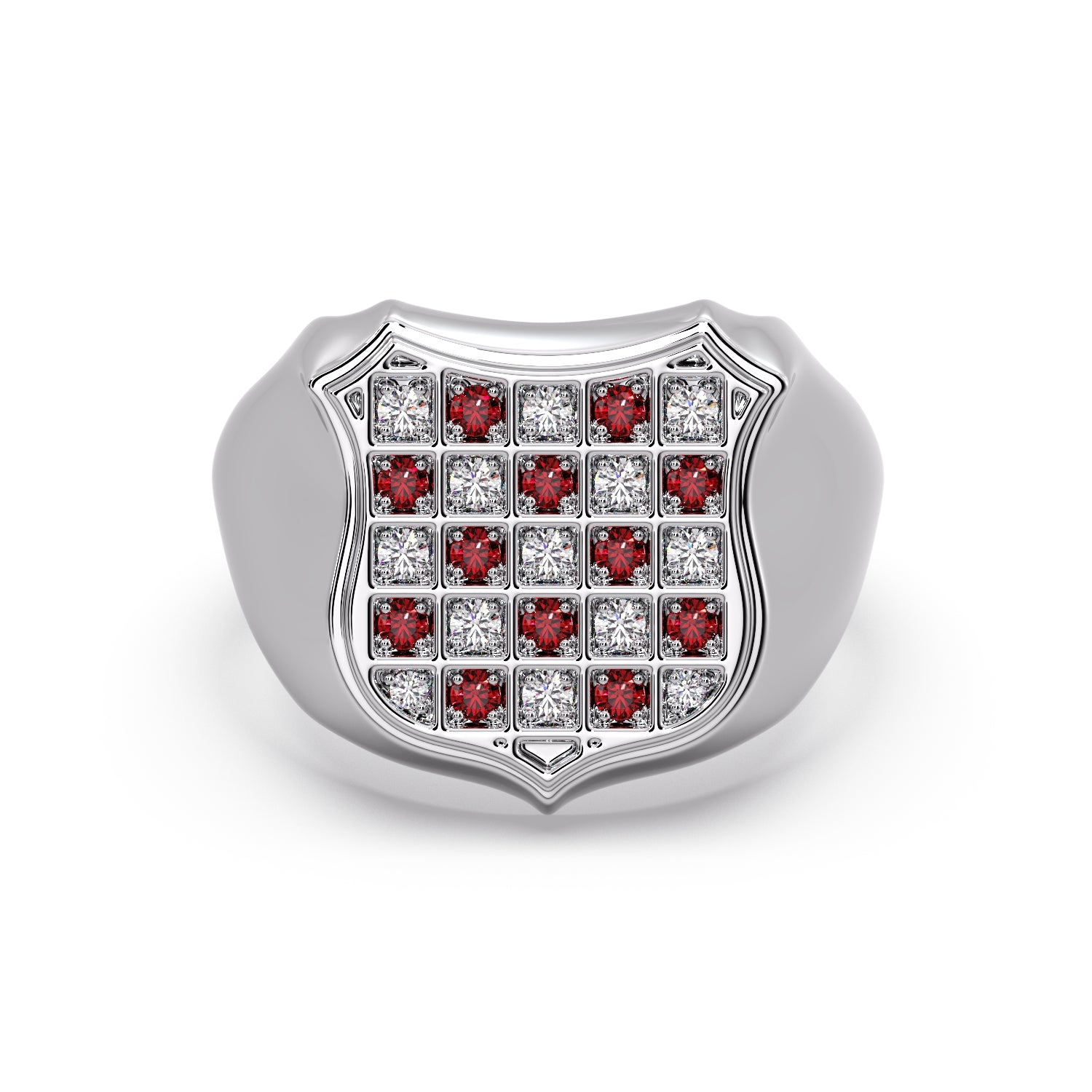 White Gold smooth edged GRB Ring image 1