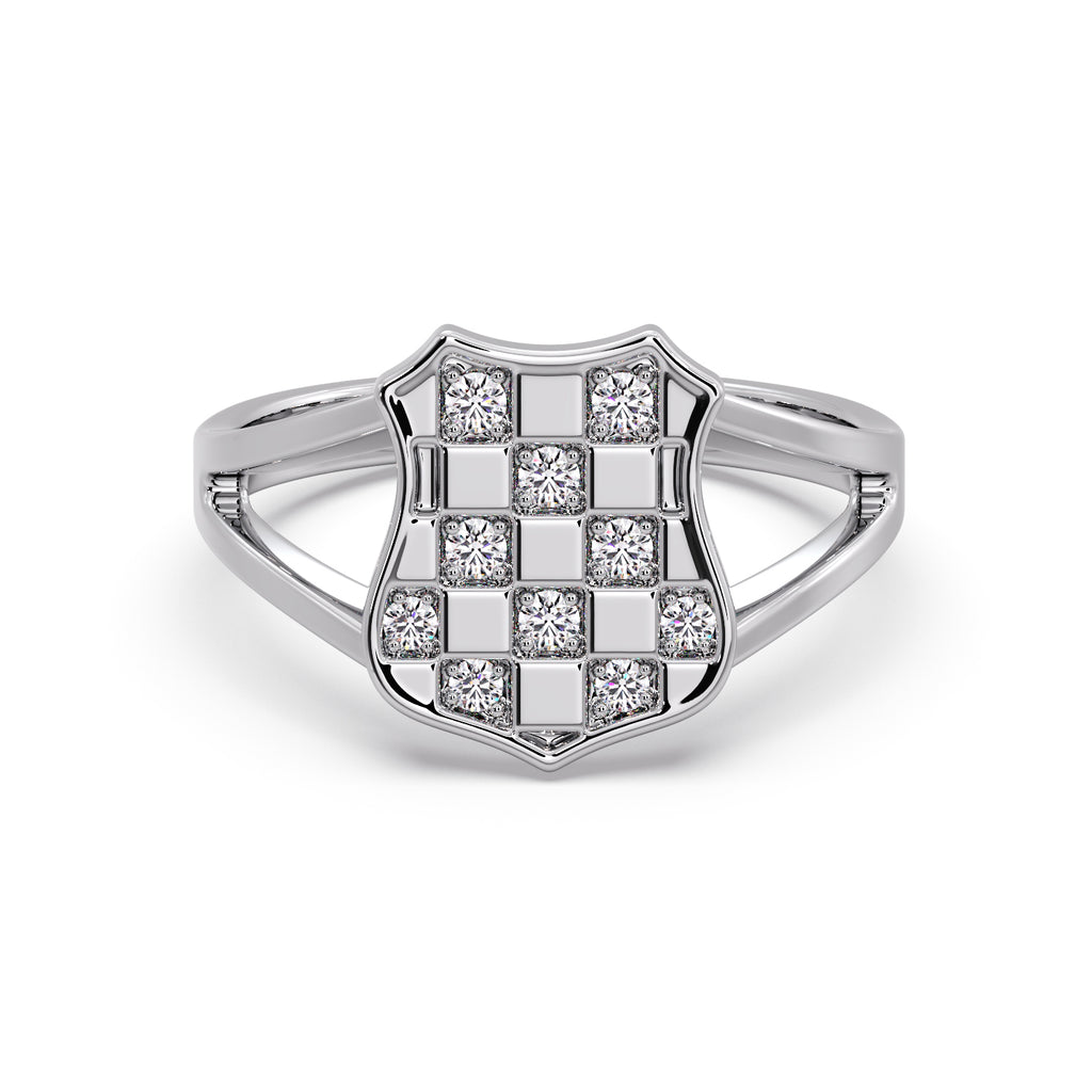 Women's SILVER Diamond GRB ring image 2
