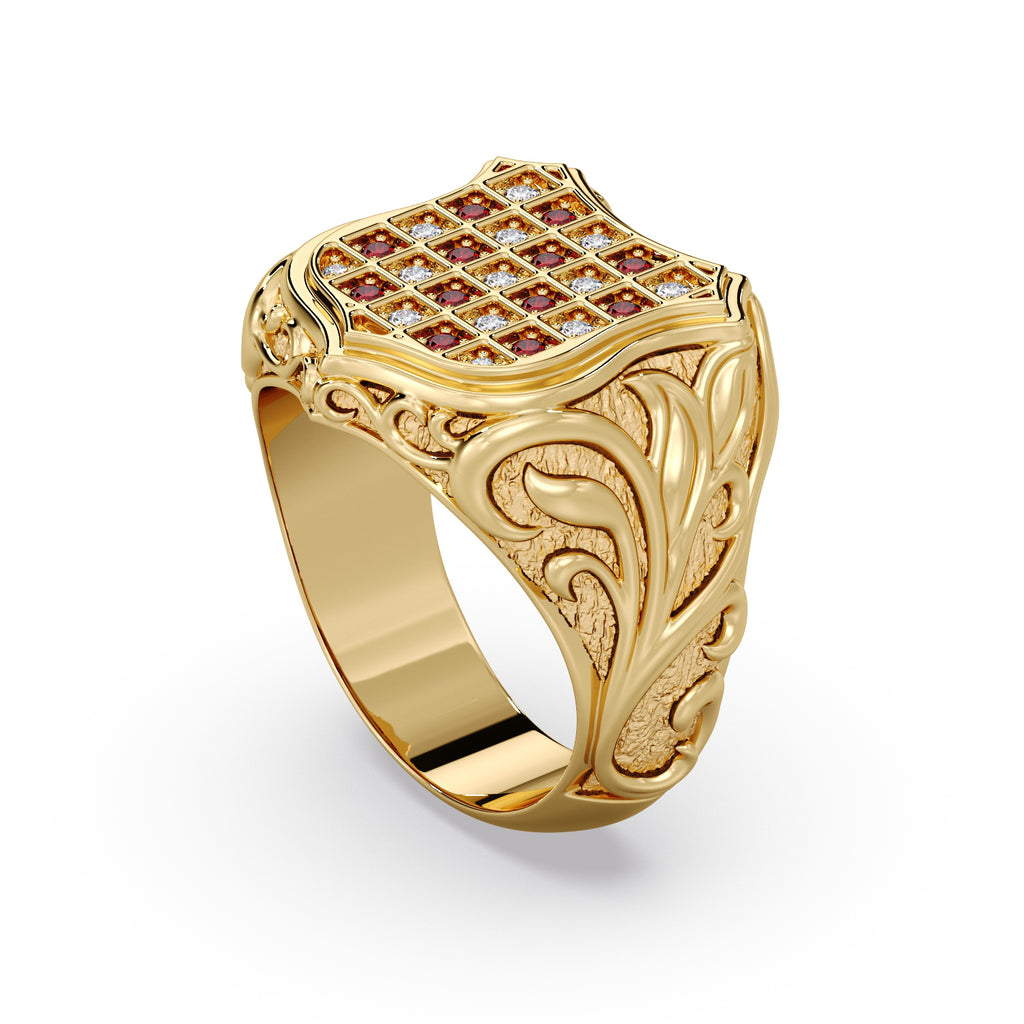 Men’s Gold Diamond & Ruby Classic GRB Ring
