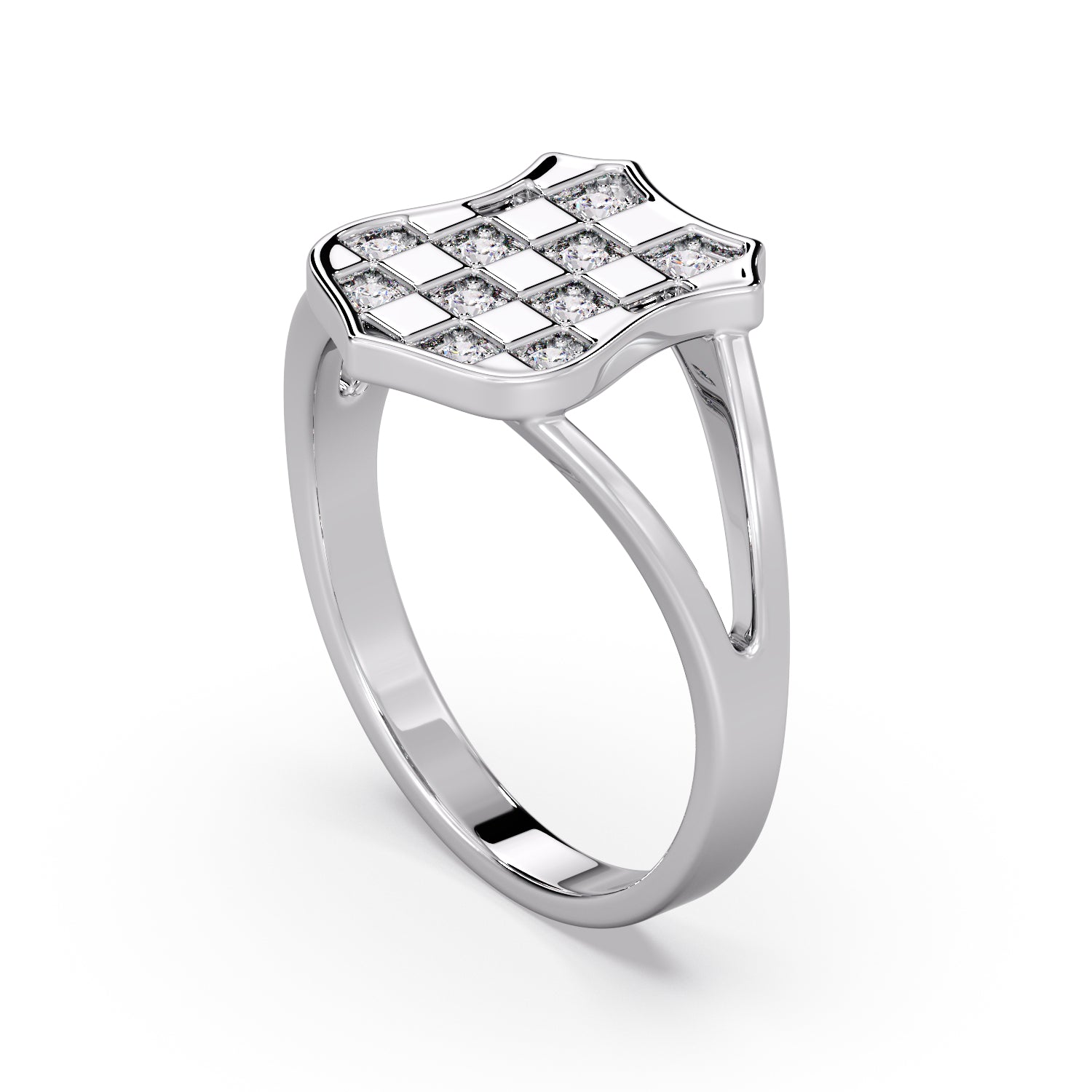 Women's SILVER Diamond GRB ring image 1