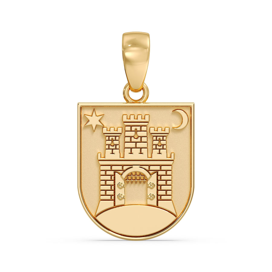 Croatian regional GRB pendant in 9ct gold showing the Zagreb city crest