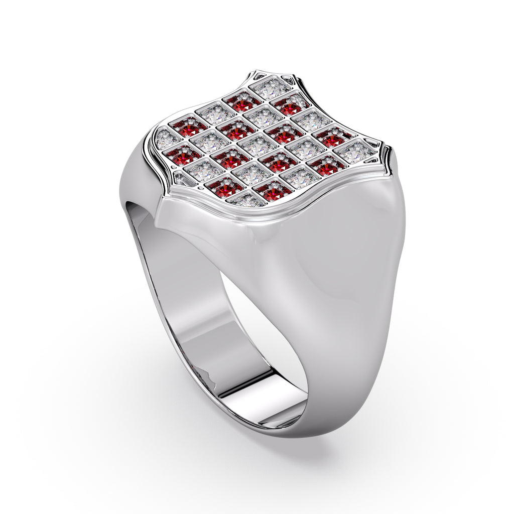 White Gold smooth edged GRB Ring image 0