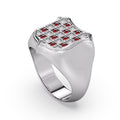 White Gold smooth edged GRB Ring image 0