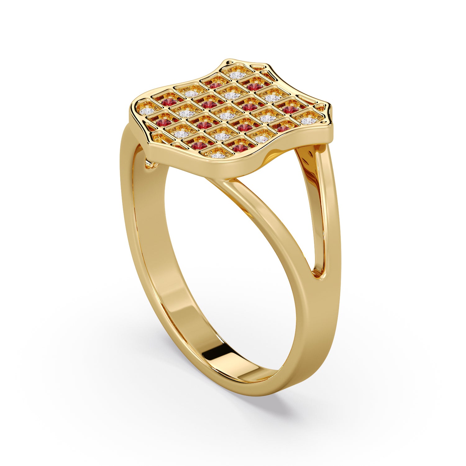 GOLD Women's Diamond & Ruby GRB ring image 1