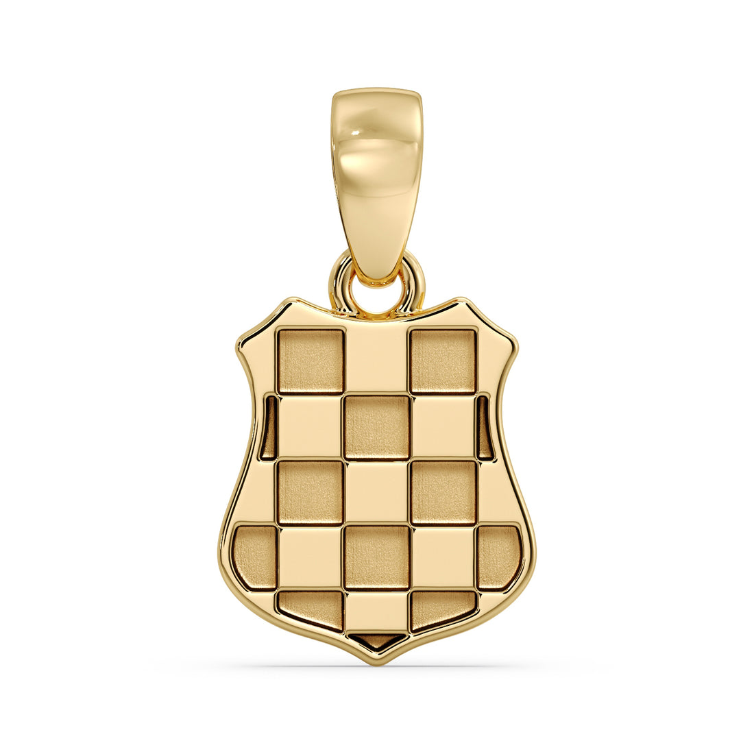 Croatian šahovnica pendant in 9ct yellow gold, front view