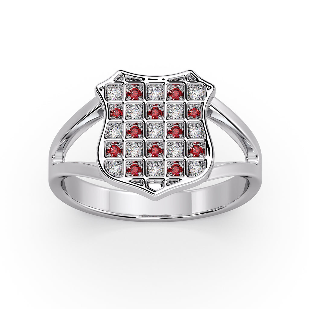 Silver GRB (Diamond& Ruby) ring image 0