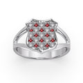 Silver GRB (Diamond& Ruby) ring image 0