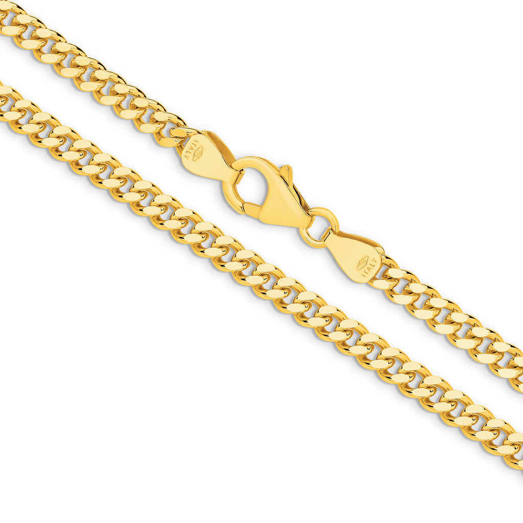 Diamond Cut Curb Chain 3.48mm Yellow Gold - CFDM00004