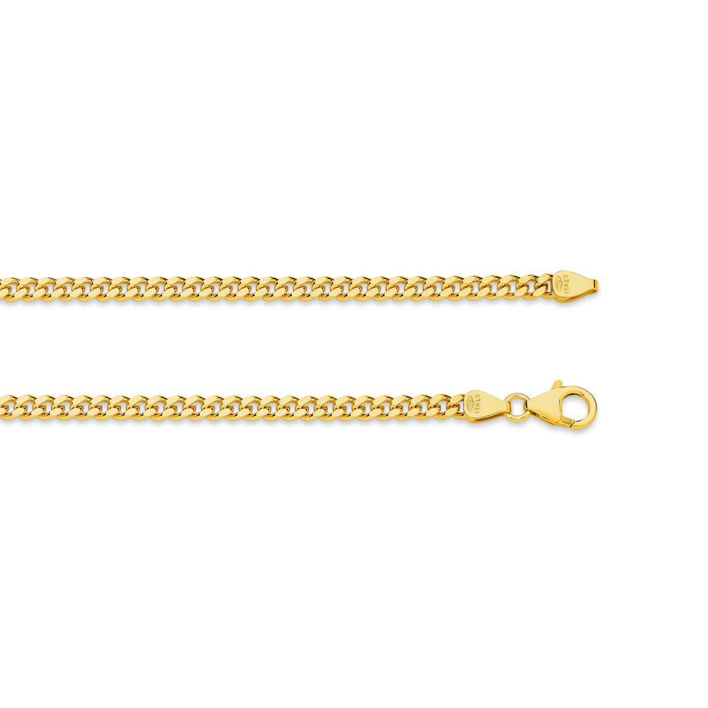 Diamond Cut Curb Chain 3.48mm Yellow Gold - CFDM00004