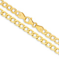 Diamond Cut Flat Curb Chain 4.84mm Yellow Gold - CFFC00009
