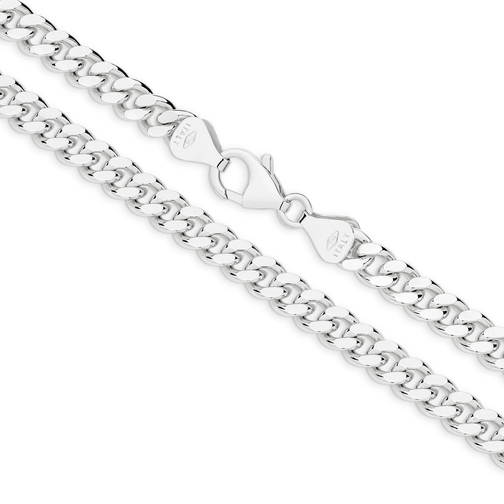 Diamond Cut Curb Chain 5.46mm White Gold - CFDM00016