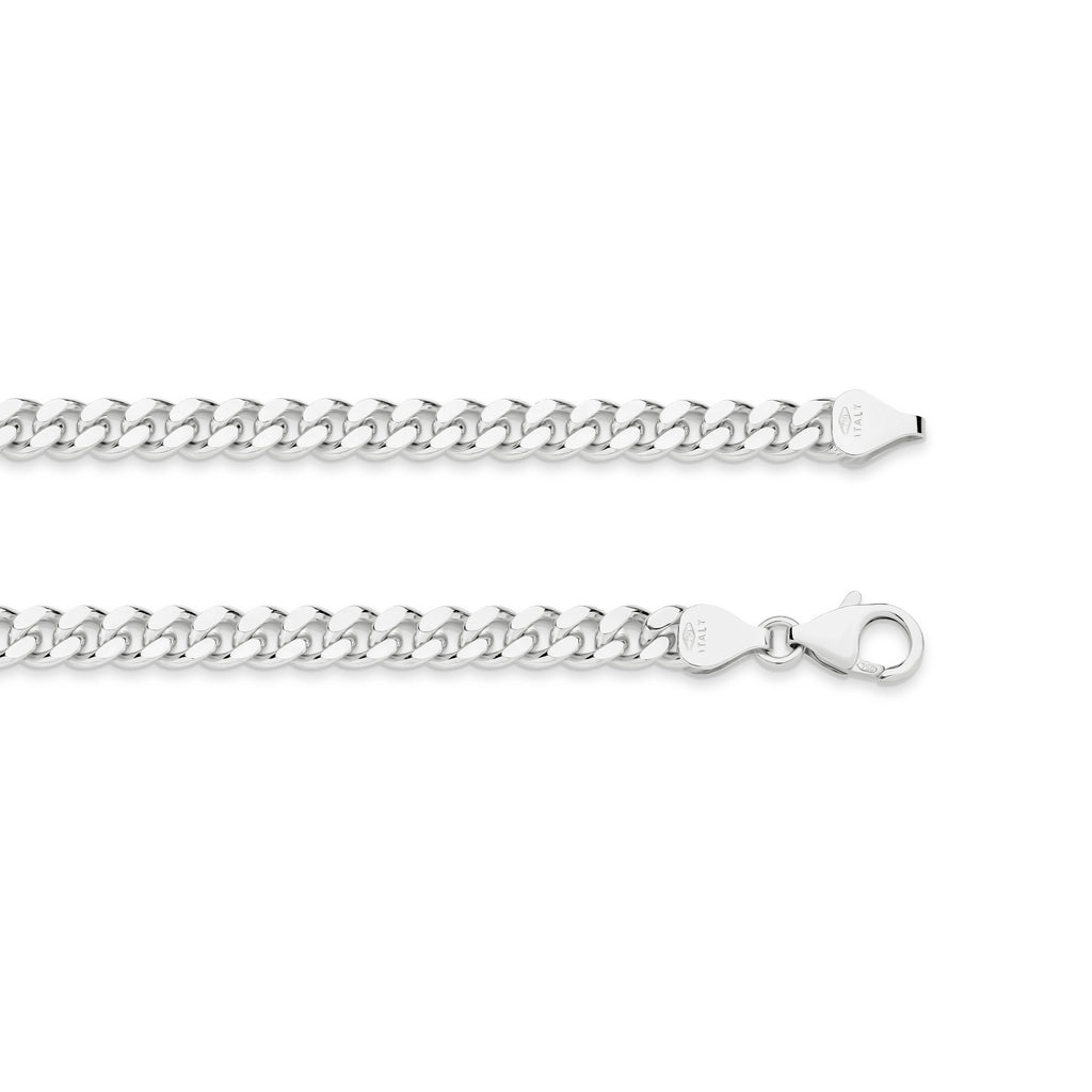 Diamond Cut Curb Chain 5.46mm White Gold - CFDM00016