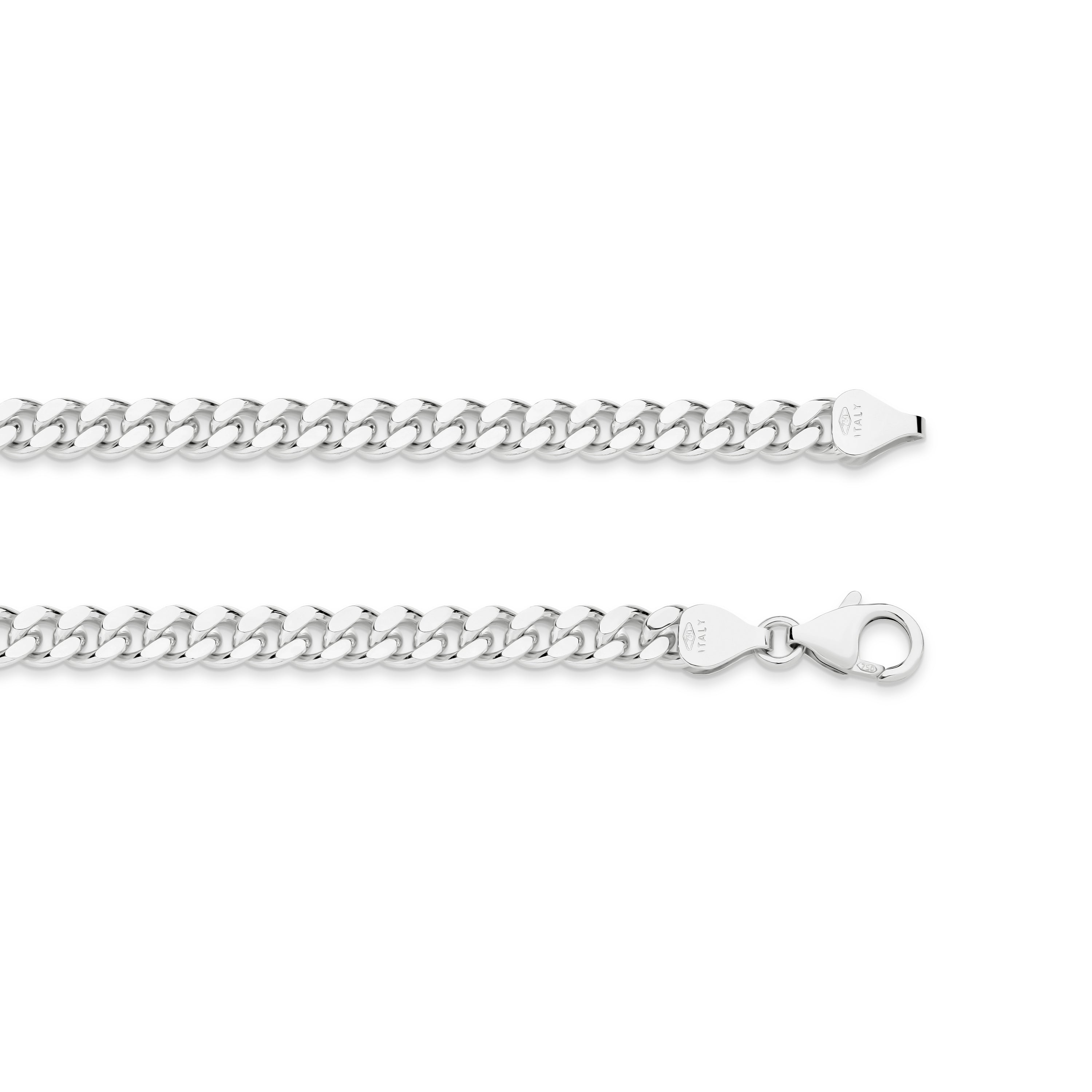 Diamond Cut Curb Chain 5.46mm White Gold - CFDM00016