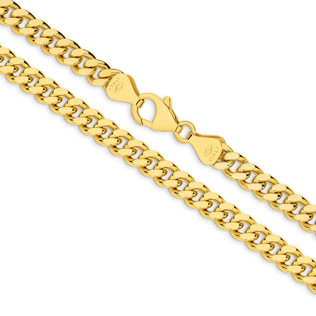 Diamond Cut Curb Chain 5.46mm Yellow Gold - CFDM00006