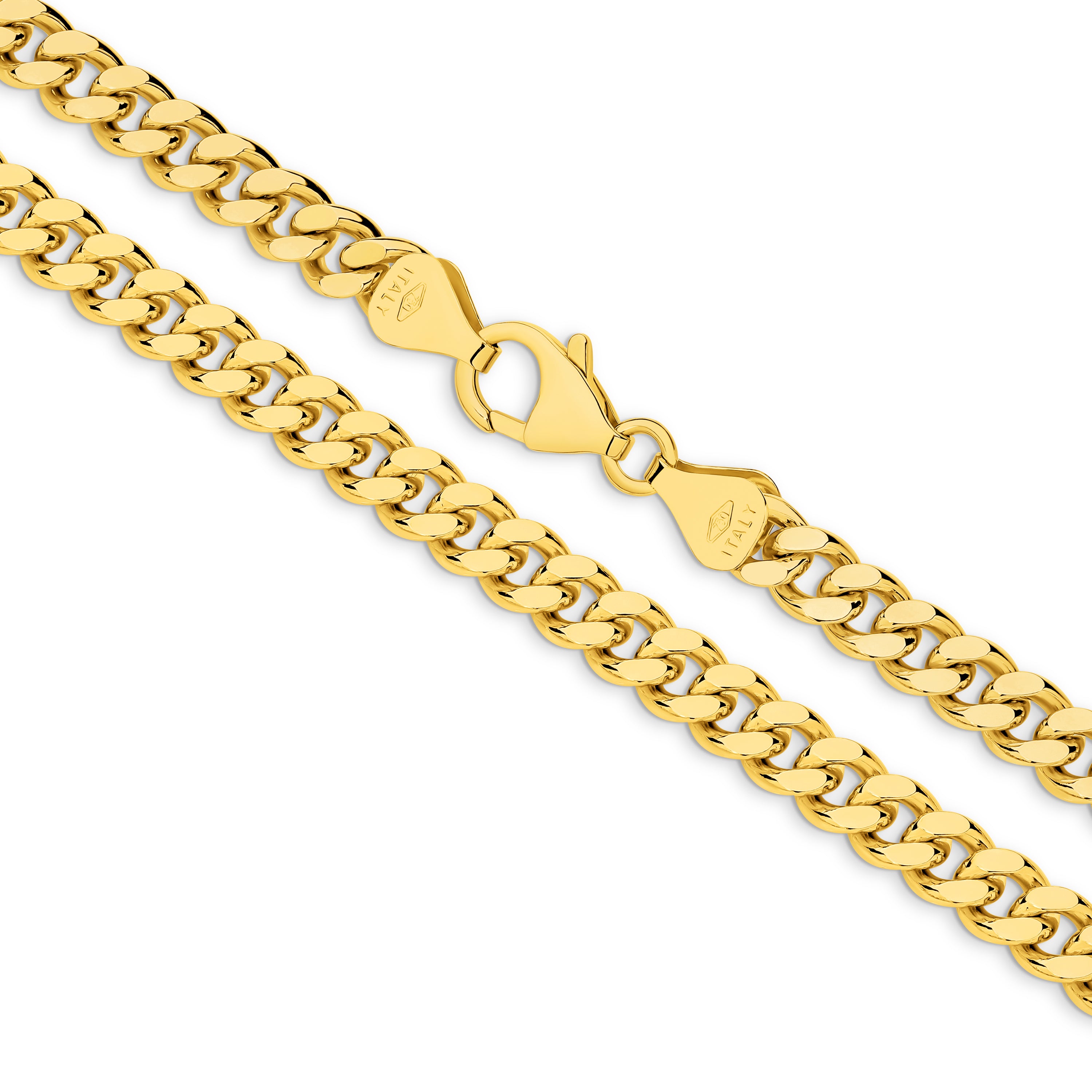 Diamond Cut Curb Chain 5.46mm Yellow Gold - CFDM00006