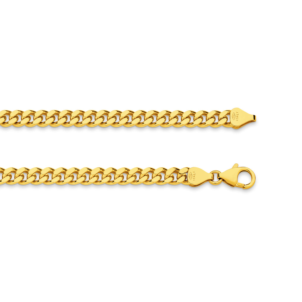 Diamond Cut Curb Chain 5.46mm Yellow Gold - CFDM00006