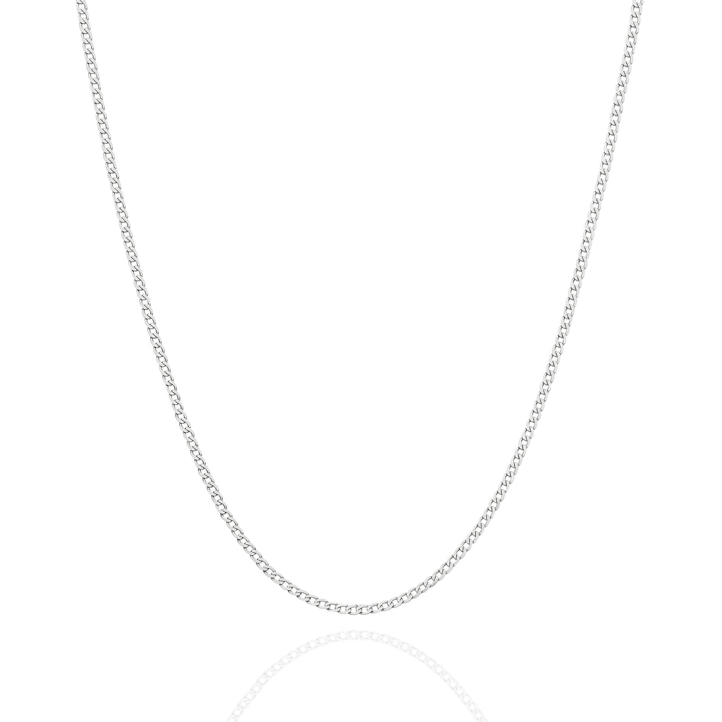 Diamond Cut Flat Curb Chain 1.54mm White Gold - CFFC00001