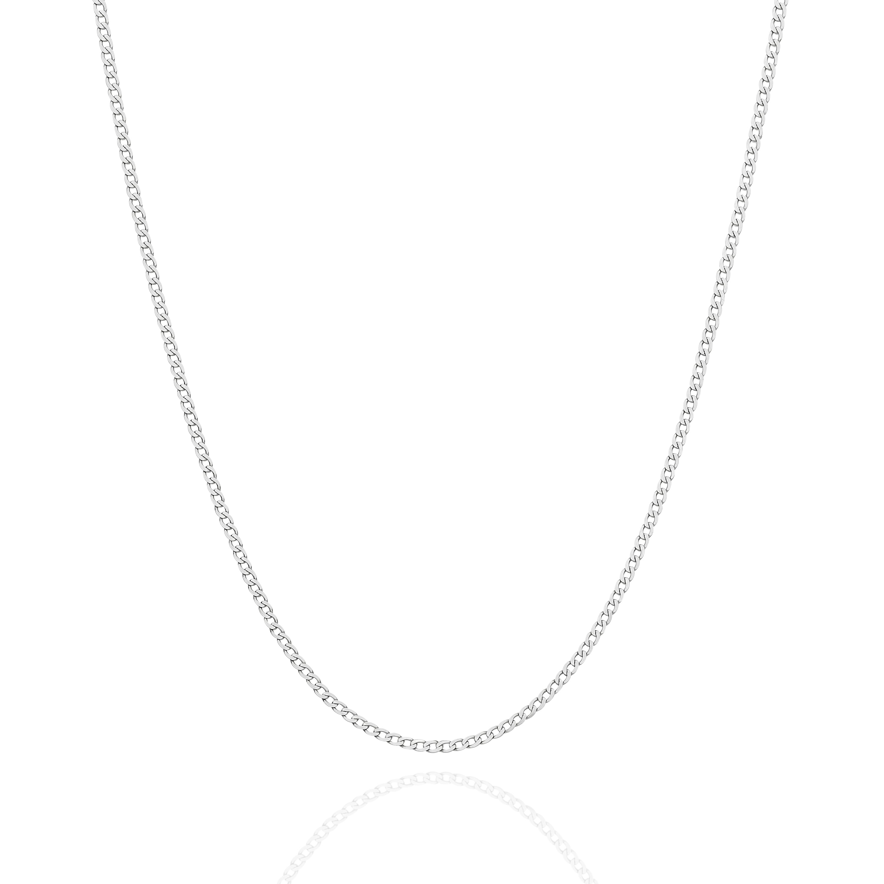 Diamond Cut Flat Curb Chain 1.54mm White Gold - CFFC00001