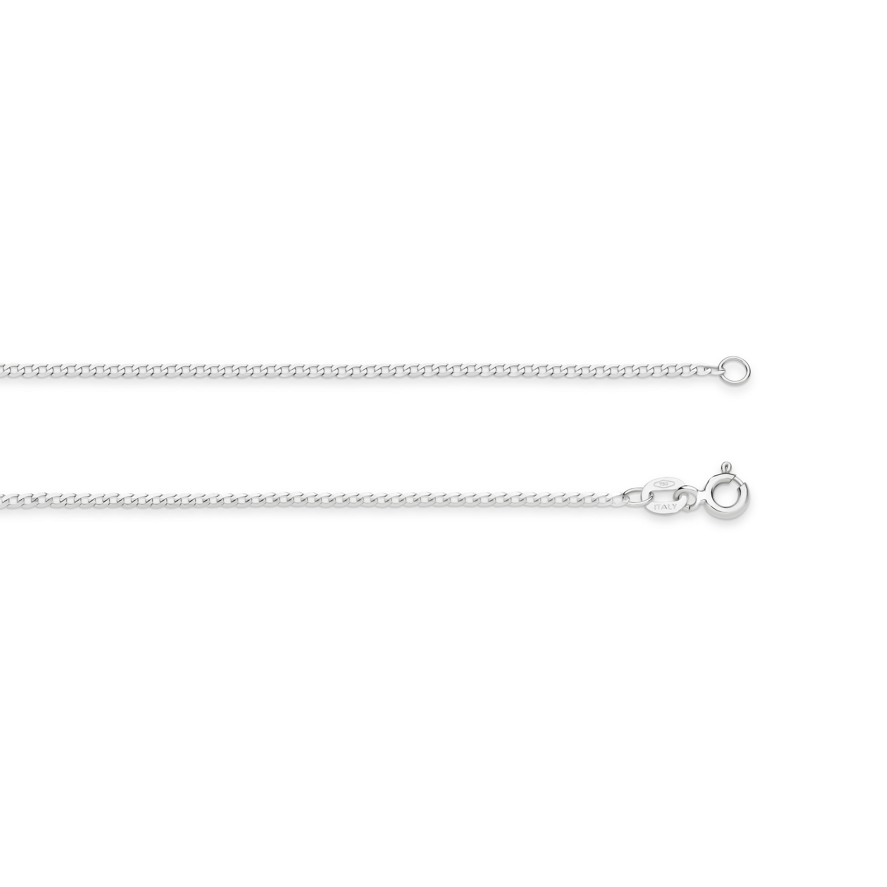 Diamond Cut Flat Curb Chain 1.54mm White Gold - CFFC00001