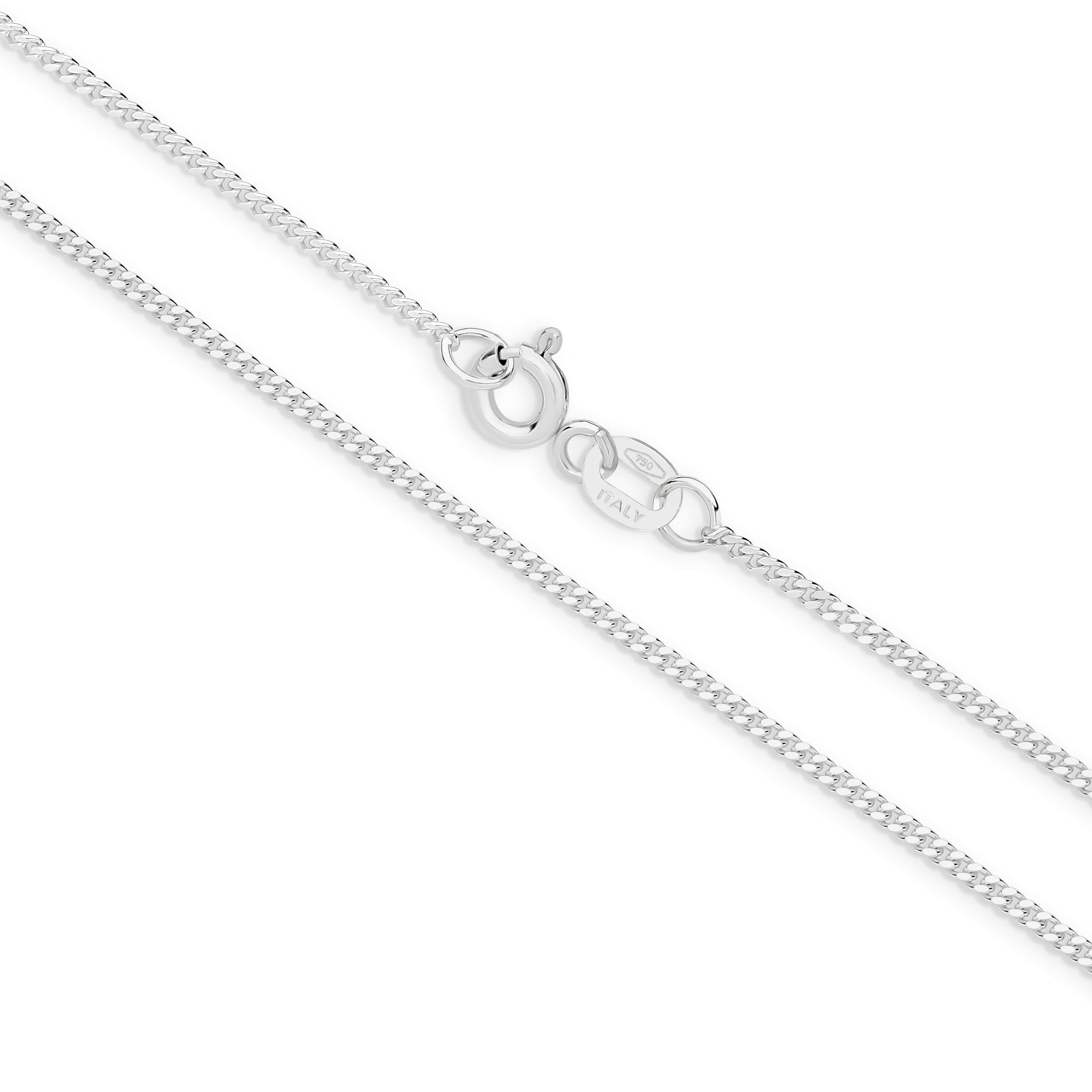 Diamond Cut Curb Chain 1.40mm White Gold - CFDM00013