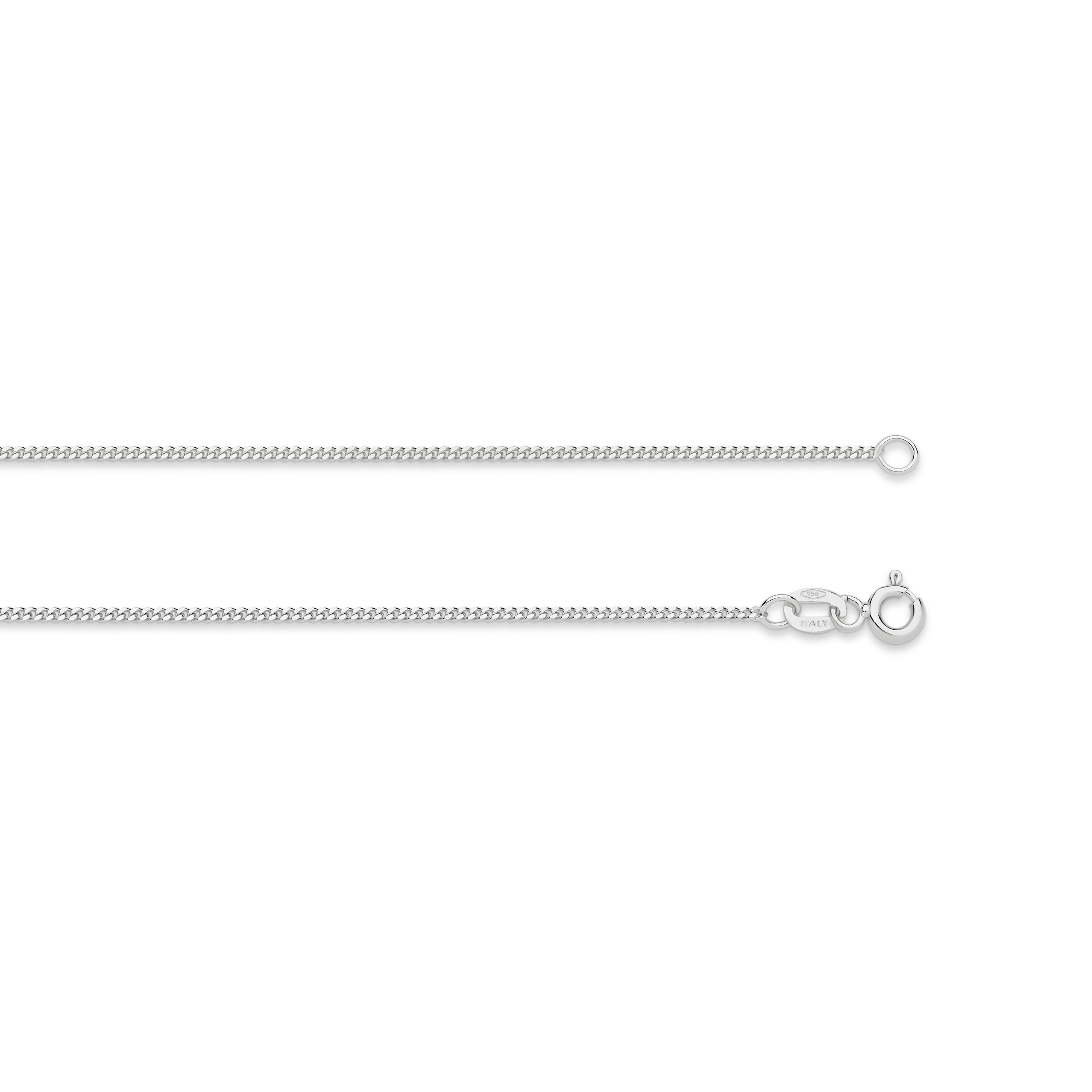 Diamond Cut Curb Chain 1.40mm White Gold - CFDM00013