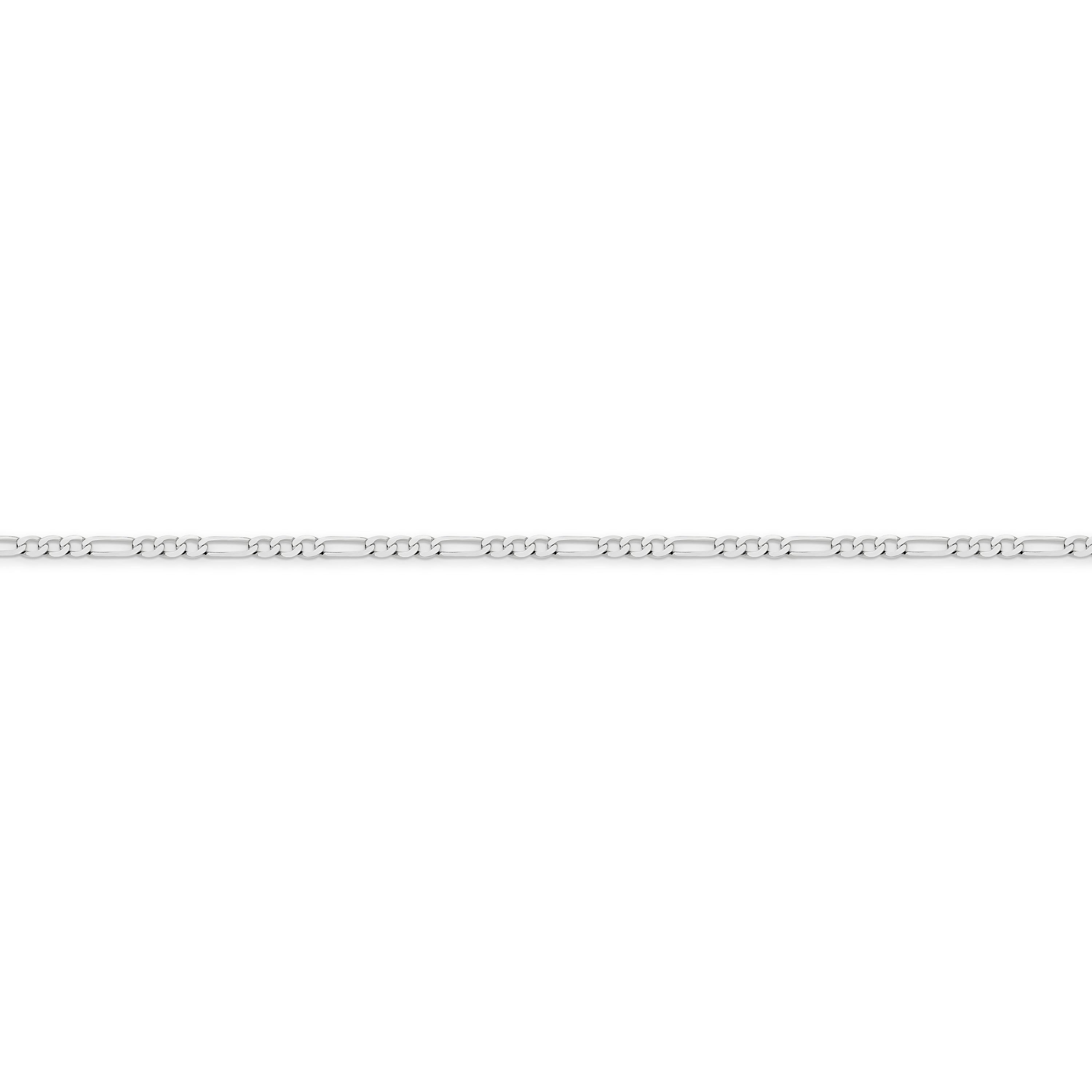 Diamond Cut Figaro Chain 1.92mm White Gold - CFDF00010