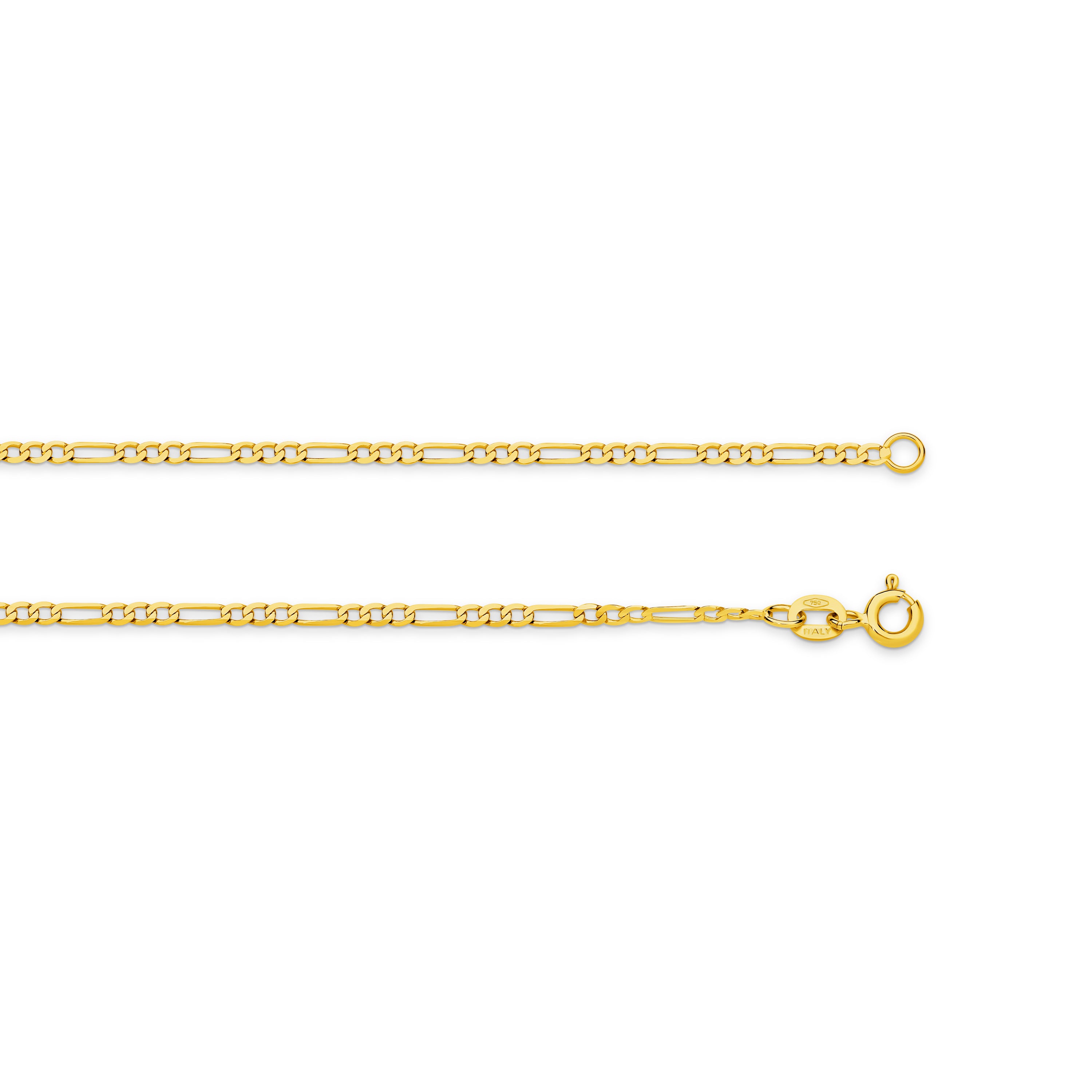 Diamond Cut Figaro Chain 1.92mm Yellow Gold - CFDF00001