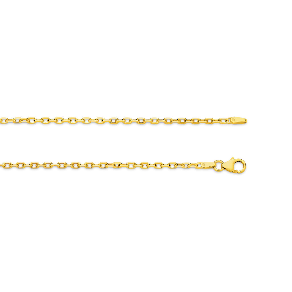 Diamond Cut Anchor Chain 2.20mm Yellow Gold - CFDA00001