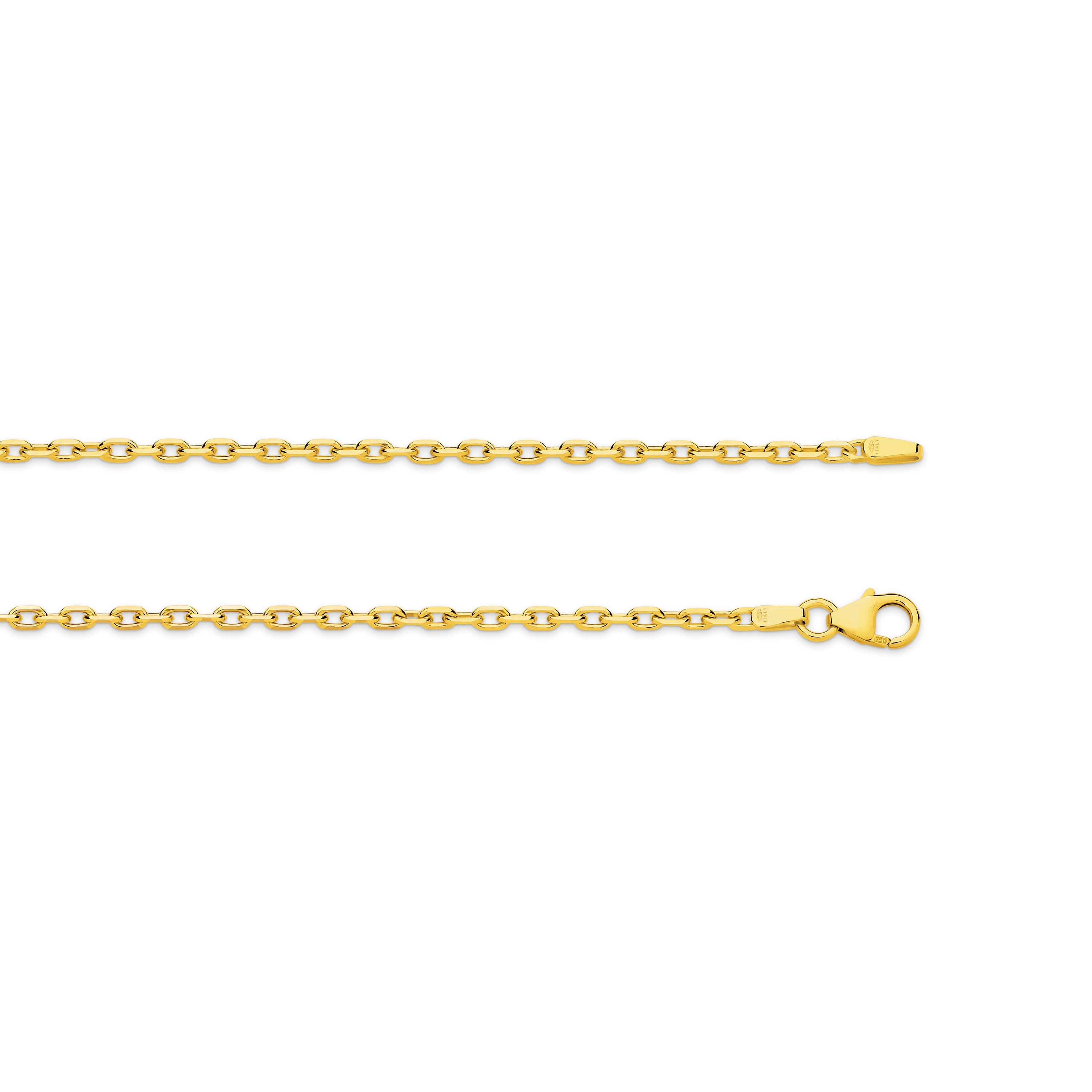 Diamond Cut Anchor Chain 2.20mm Yellow Gold - CFDA00001