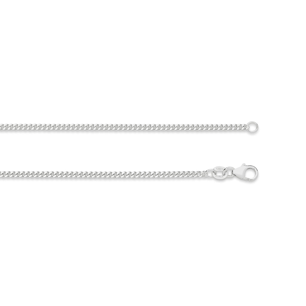 Diamond Cut Curb Chain 2.16mm White Gold - CFDM00014