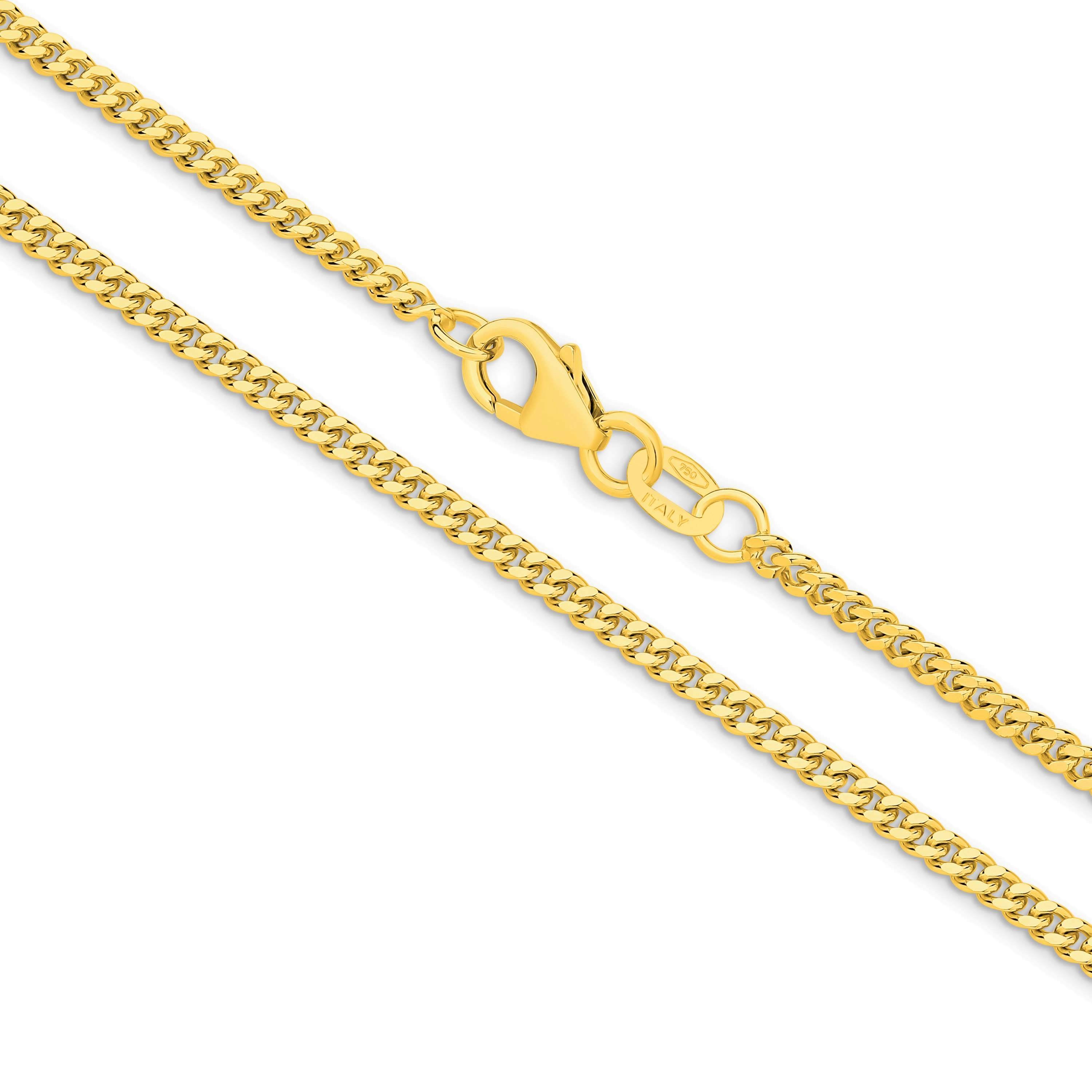 Diamond Cut Curb Chain 2.16mm Yellow Gold - CFDM00002