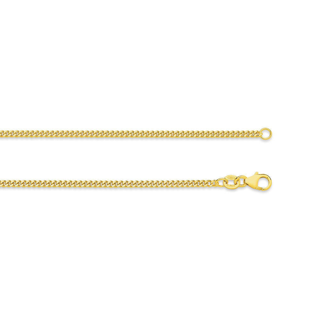 Diamond Cut Curb Chain 2.16mm Yellow Gold - CFDM00002