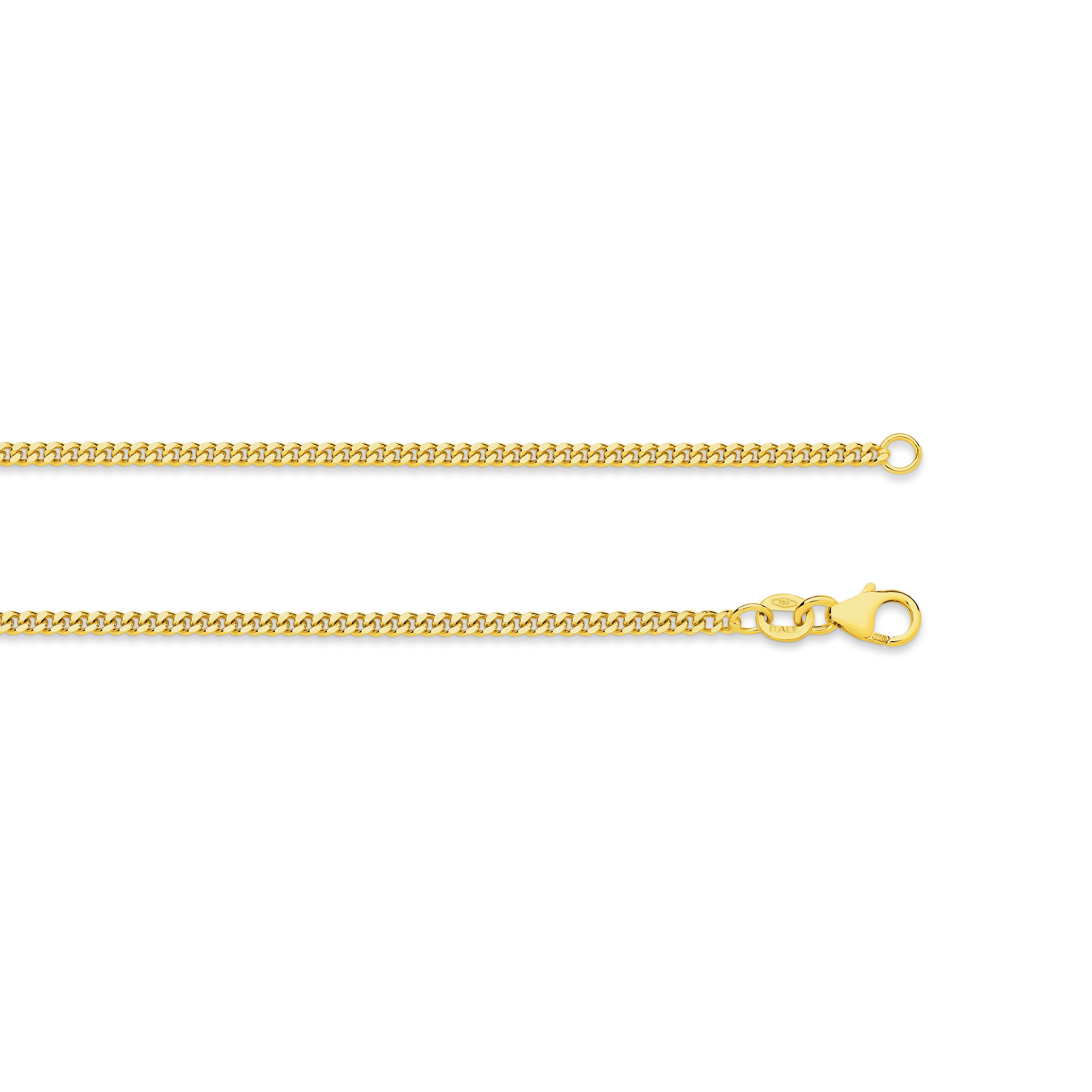 Diamond Cut Curb Chain 2.16mm Yellow Gold - CFDM00002