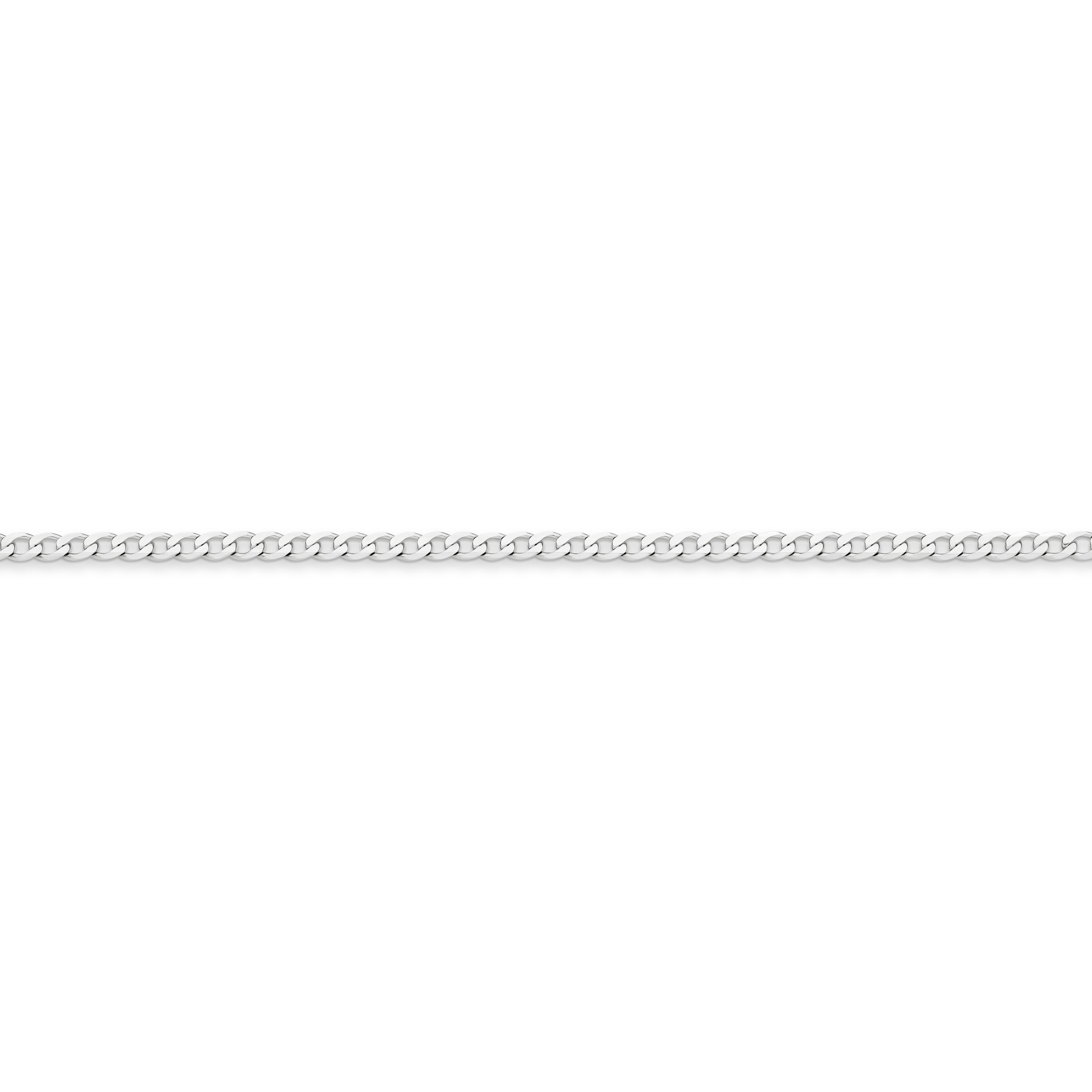 Diamond Cut Flat Curb Chain 2.4mm White Gold - CFFC00002