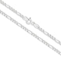 Diamond Cut Figaro Chain 2.4mm White Gold - CFDF00011