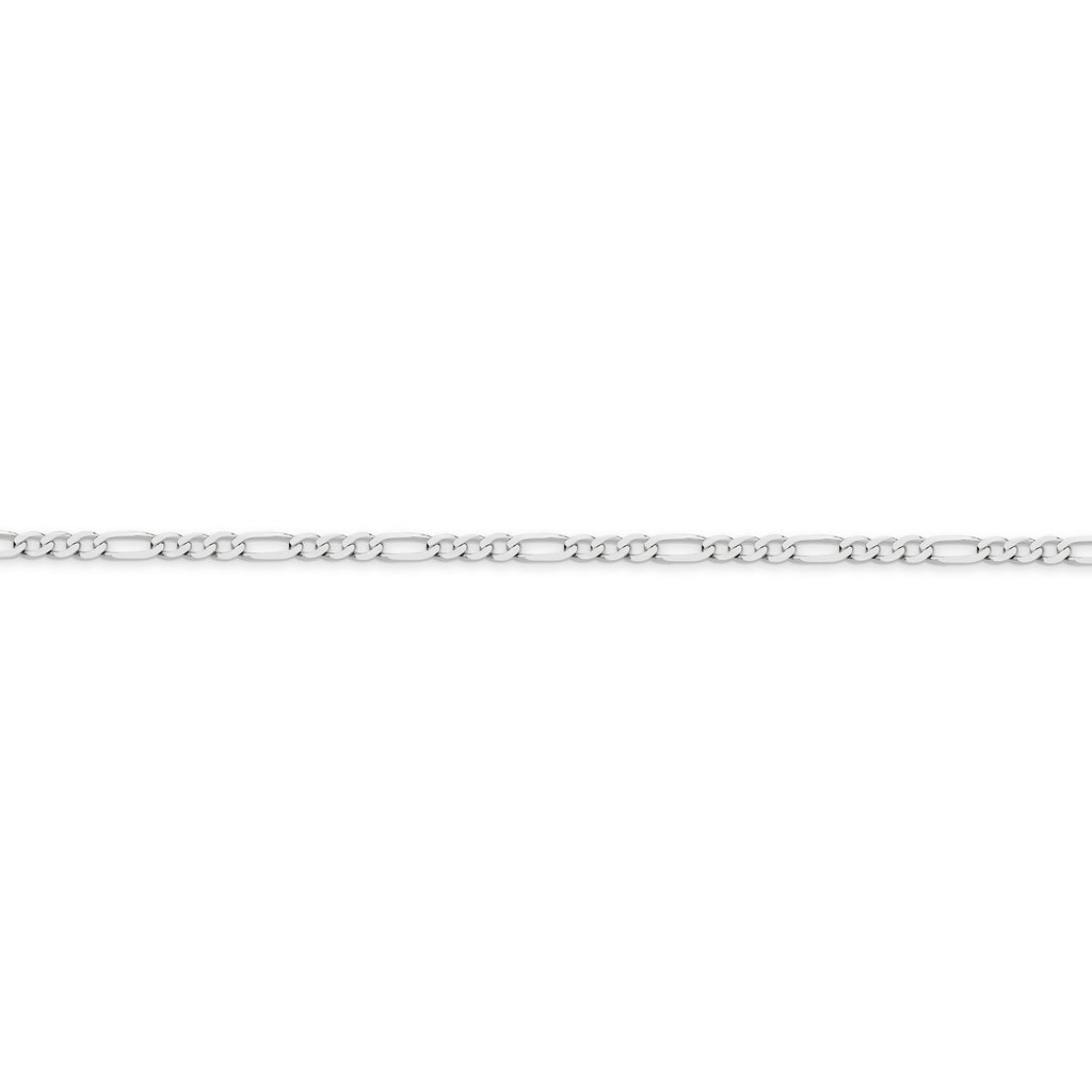 Diamond Cut Figaro Chain 2.4mm White Gold - CFDF00011