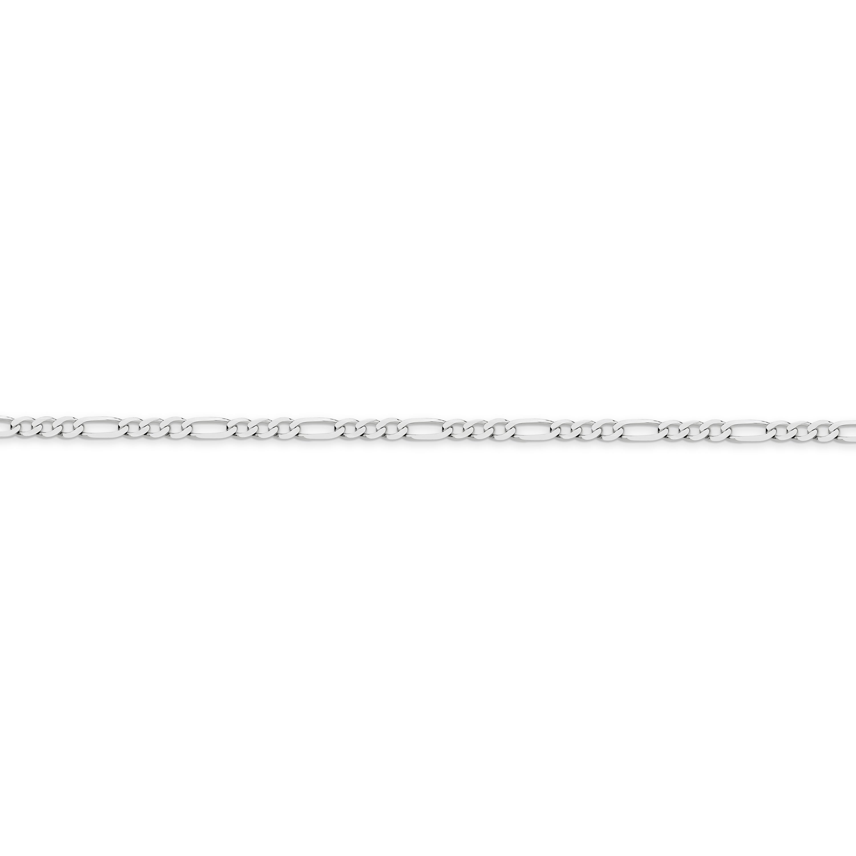 Diamond Cut Figaro Chain 2.4mm White Gold - CFDF00011