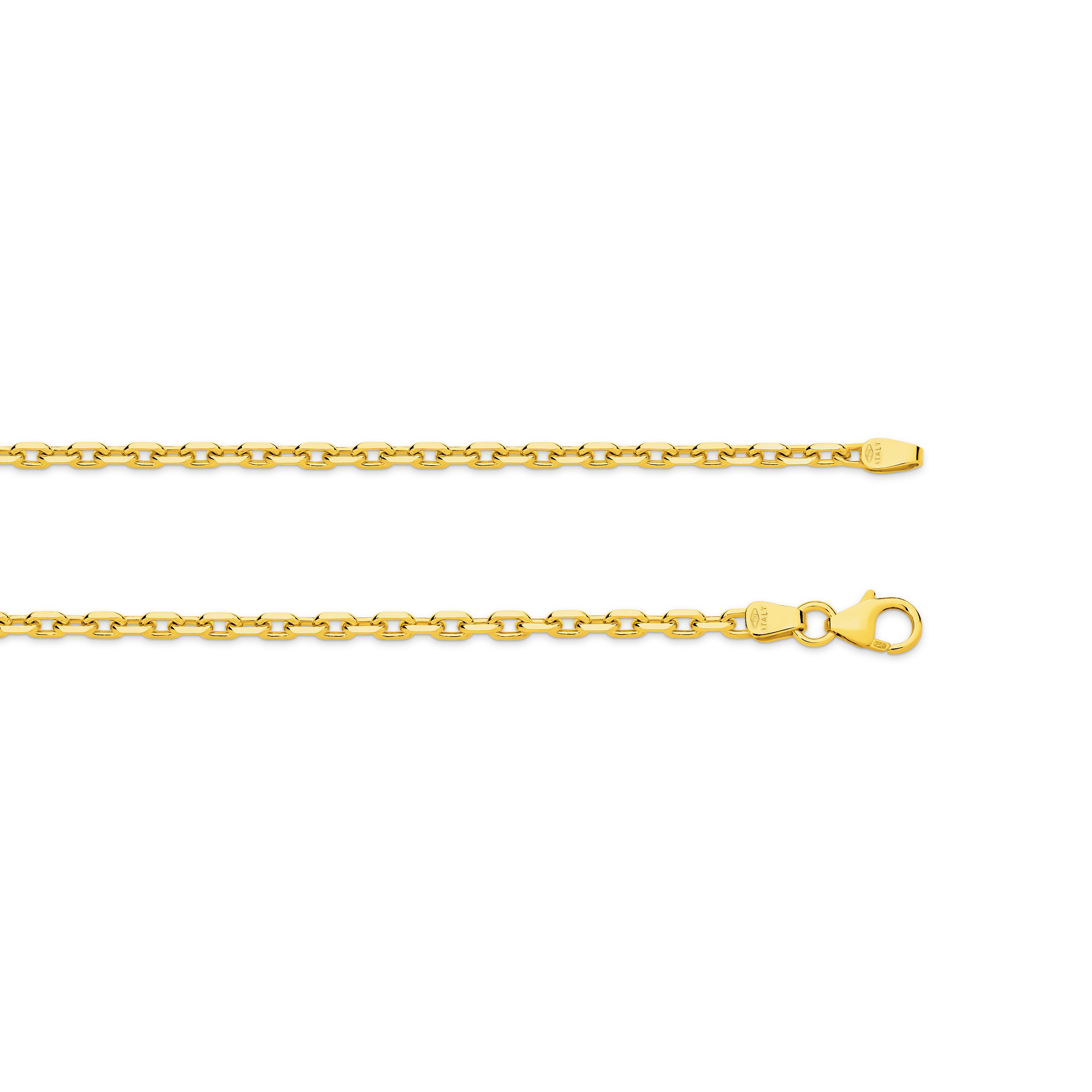 Diamond Cut Anchor Chain 2.54mm Yellow Gold - CFDA00002