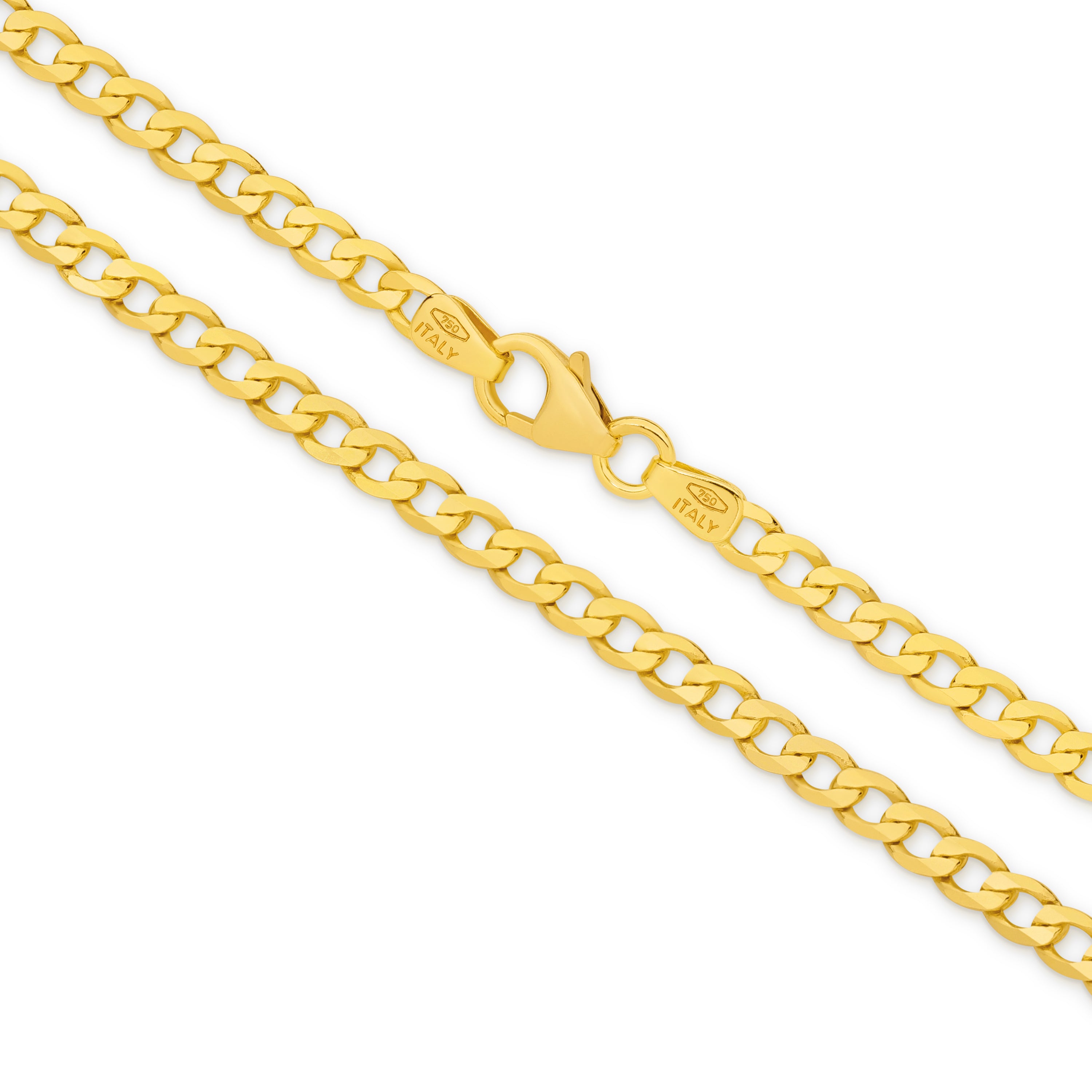 Diamond Cut Flat Curb Chain 3.06mm Yellow Gold - CFFC00006