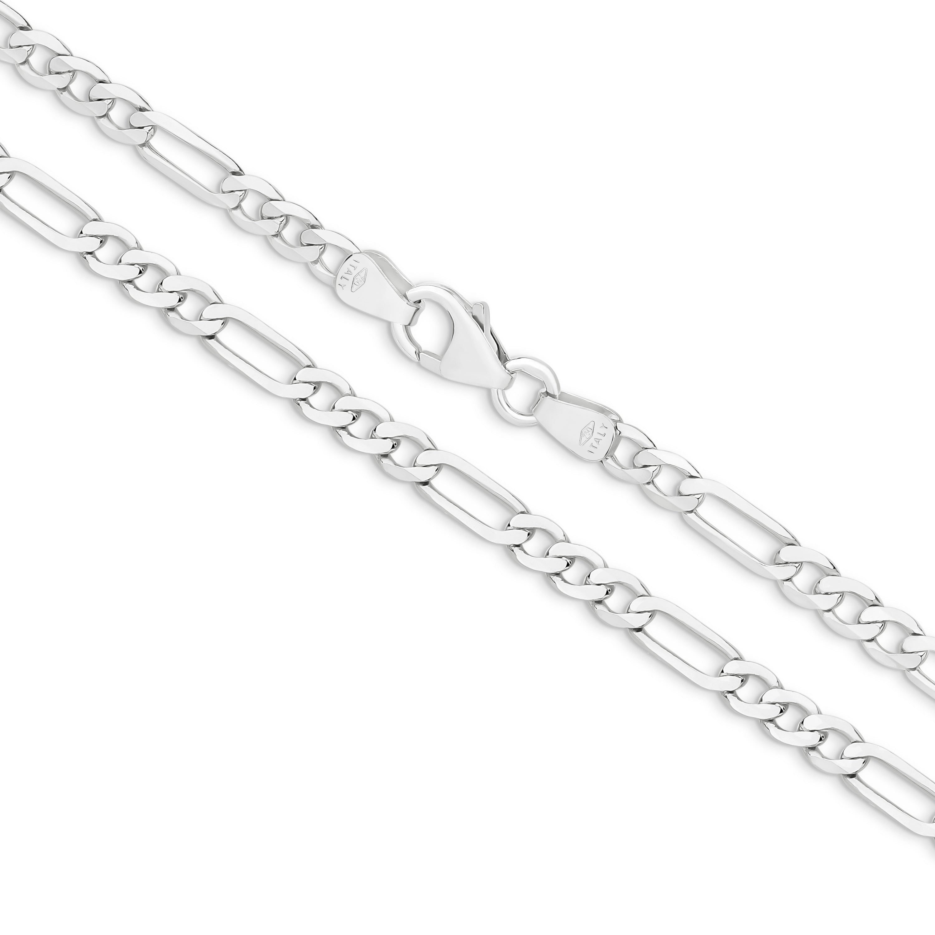 Diamond Cut Figaro Chain 3.06mm White Gold - CFDF00012